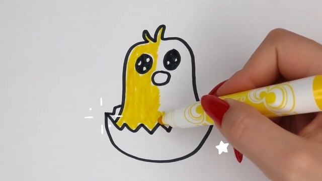Раскраска для детей Цыпленок.Как нарисовать Цыпленка