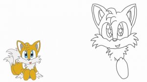 Рисунки для разрисовки. Лисенок Тейлз.