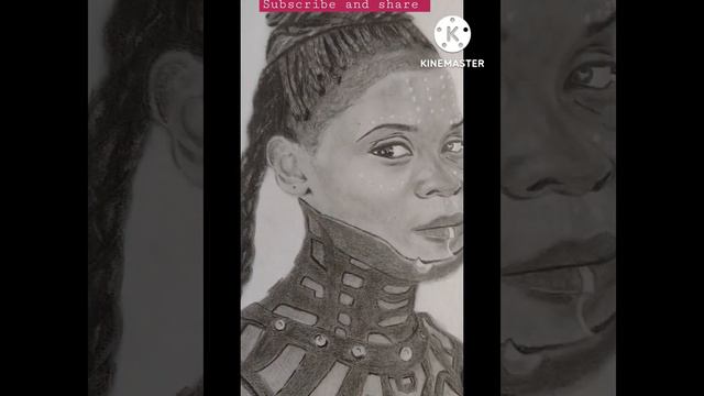 how I draw shuri drawing from black panther wakanda forever || sketch of Letitia Wright with pencil