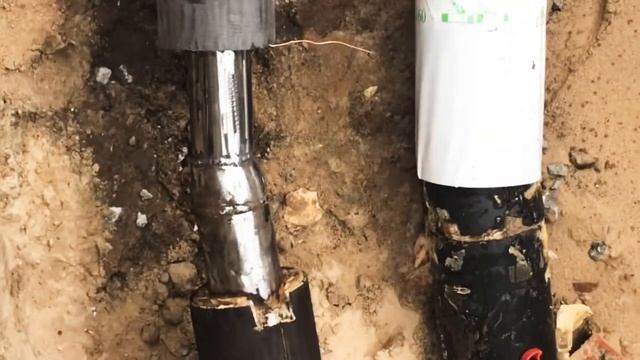 Замена трубы для системы отопления ТТС Тойота. Использовалась труба ППУ, КЗС для изоляции стыков.