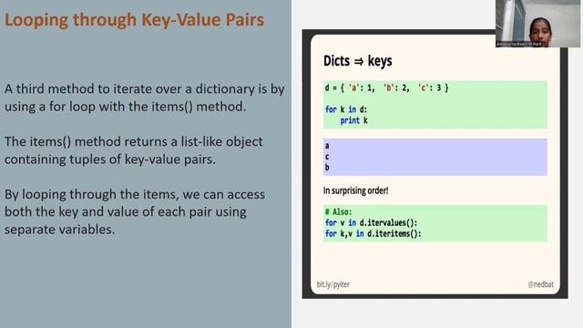 Dictionary iteration #Python