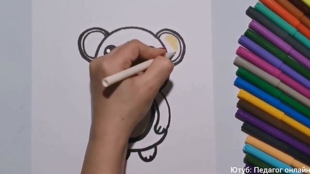 Как нарисовать КОАЛУ. Фломастеры. Мастер - класс для детей. How to draw a koala смотреть онлайн