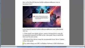 Fix DirectX function GetDeviceRemovedReason issue in Battlefield 2042 on Windows 11/10