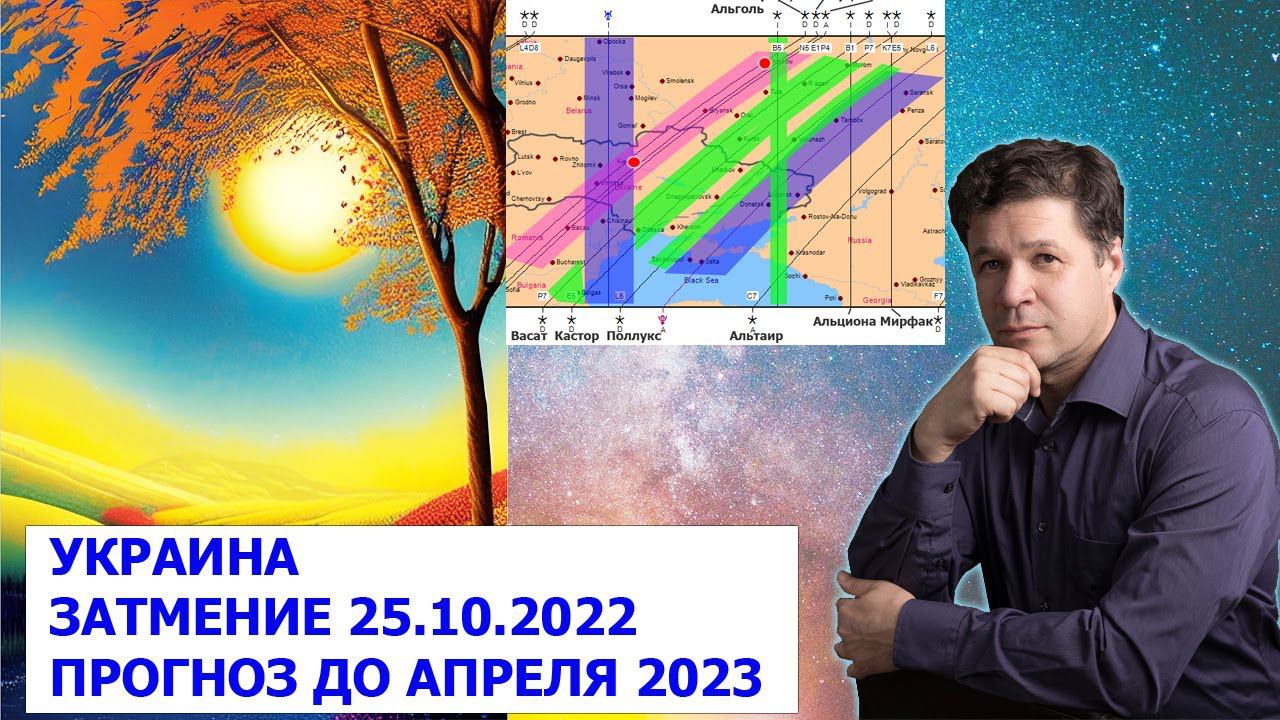 Украина астрогеографический прогноз с ноября 2022 по апрель 2023. Затмение 25.10.2022.