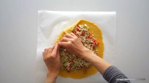 Простой пирог/галета с болгарским перцем и сыром