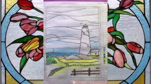 Заливной витраж выполненный на стекле