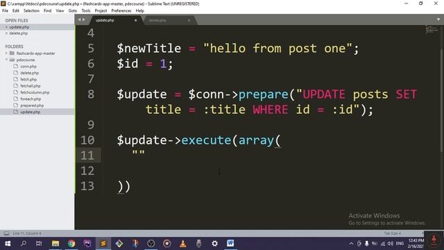 64 - Update and Delete - Complete PHP Course