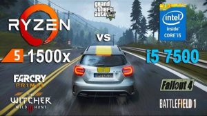 Ryzen 5 1500x  vs i5 7500 Test in 6 Games (RX 580)