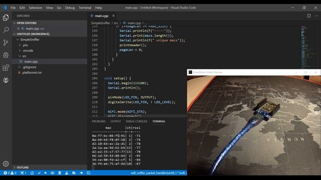 Простейший сниффер на ESP8266 смотреть онлайн