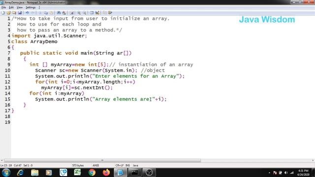Array in Java Part II | How to Define 1-D array |Use of for each loop смотреть онлайн
