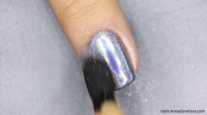 Rainbow holographic nails with Dance Legend pigment / Радужный голографический маникюр