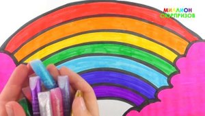 Радуга для детей | Учим цвета с красками | Учим названия цветов Радуги |Как рисовать Радугу краскам