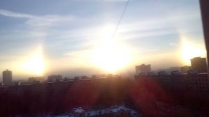 Эффект " Три солнца " Москва 08.01.2017
