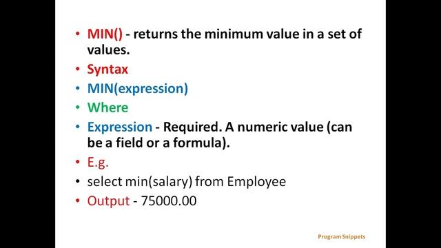 Aggregate Functions In MS SQL Server