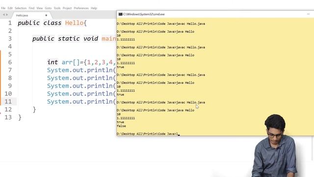 #2.10 Array in Java | Part 2 | Declaration Initialization and Printing | Explanation-Coding| Printl
