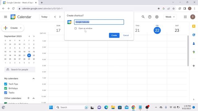 How to Add Google Calendar to Desktop in Windows 11