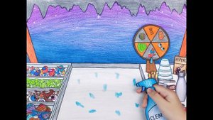 Mukbang Rainbow 100 MYSTERY BUTTONS Challenge | Stop Motion Paper | Seegi Channel