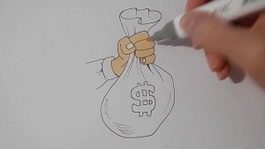 Как нарисовать МЕШОК ДЕНЕГ/1044/How to draw a BAG of MONEY