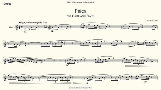 Gabriel Faure: Piece for Flute - piano accompaniment 440Hz смотреть онлайн