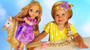 ✿ ПРИНЦЕССЫ РАПУНЦЕЛЬ Кукла с Лошадкой и Парик для Дианы Disney Princess Rapunzel doll