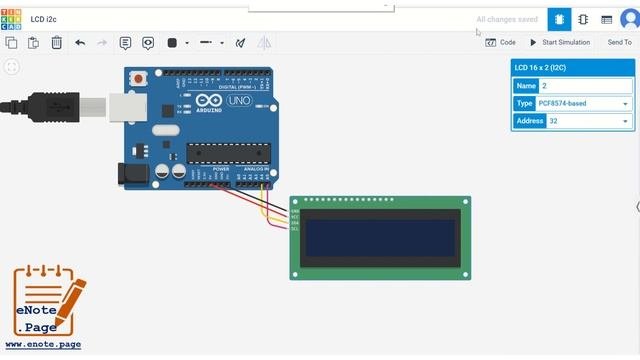 Arduino – LCD I2C 16x2 Display - Tinkercad Simulation
