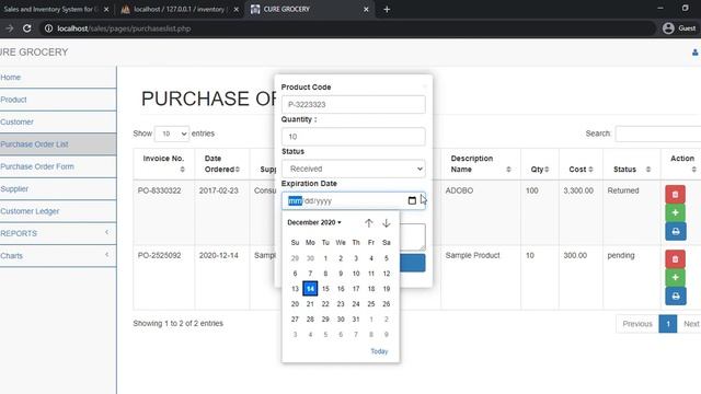 Sales and Inventory System for Grocery Store in PHP/PDO Installation Demo