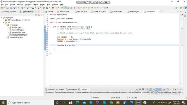 Java table generation example смотреть онлайн
