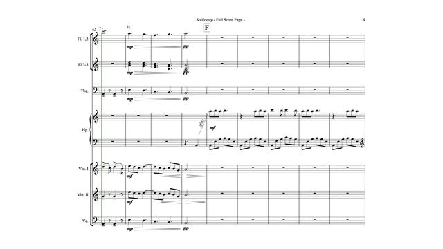 Soliloquy - For 5 Flutes Tuba Harp Violins and Cello