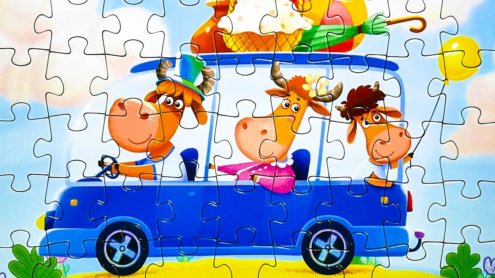 Бурёнка Даша - собираем пазлы для детей Раскрашка ТВ смотреть онлайн