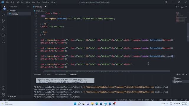 Tic Tac Toe game Tkinter Python using Visual Studio Code with source code смотреть онлайн