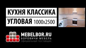 Кухня Классика угловая 1000х2500, дуб устричный ЛДСП от mebelbor.ru