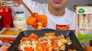 ASMR MUKBANG 편의점 핵불닭 미니! 떡볶이 & 핫도그 & 치즈 피자 FIRE Noodle & HOT DOG & CHEESE PIZZA  (1)