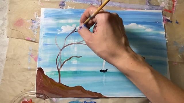 Правополушарное рисование. Море ?. Рисование для детей.