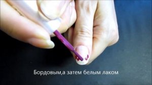 Простой рисунок на ногтях иглой 2