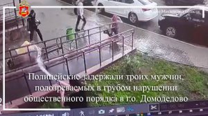 Полицейские задержали троих мужчин, подозреваемых в нарушении общественного порядка в Домодедове