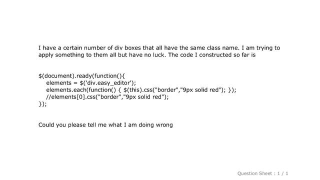 jQuery : jquery: get elements by class name and add css to each of them смотреть онлайн