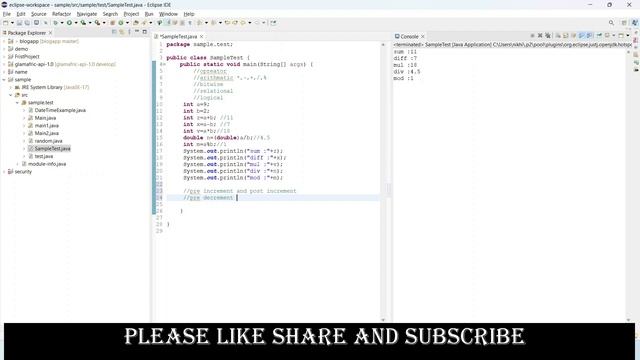 Java Programming Tutorial For Beginner 2023 Part3 Arithmetic operation ,pre-post increment decremen