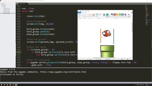 PyGame Flappy Bird Beginner Tutorial in Python - PART 5 | Adding a Score Counter