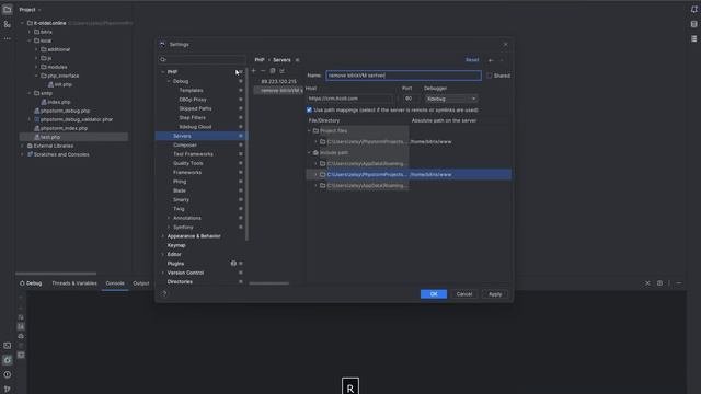 Настройка Xdebug для  BitrixVM в PHPStorm на удаленном сервере (Timeweb)