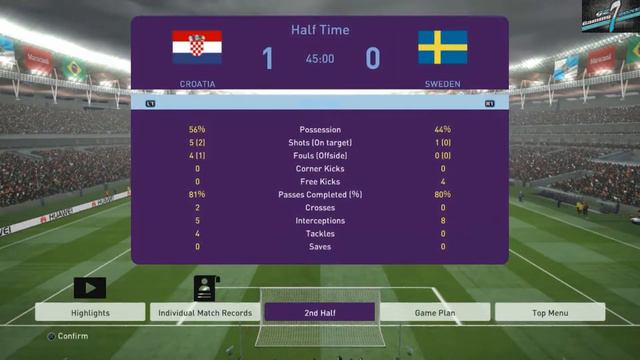 Croatia Vs Sweden UEFA Nations League eFootball PES 2020 || PS3 Gameplay Full HD 60 Fps смотреть онлайн