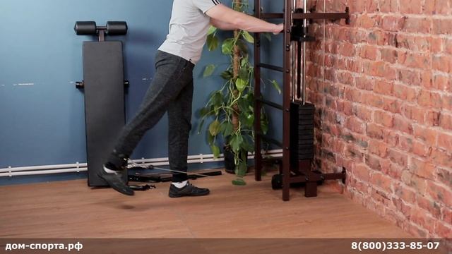 Шведская стенка с блочным тренажером, цвет венге смотреть онлайн