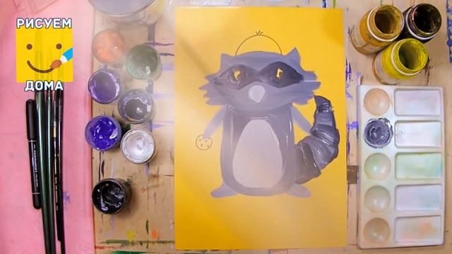 Рисуем ЕНОТА/ Учимся рисовать животных смотреть онлайн