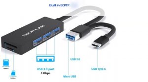 EDUPLINK  USB C /USB 3.0 /Micro USB Hub Adapter 3 in 1 USB Data Type C Hub