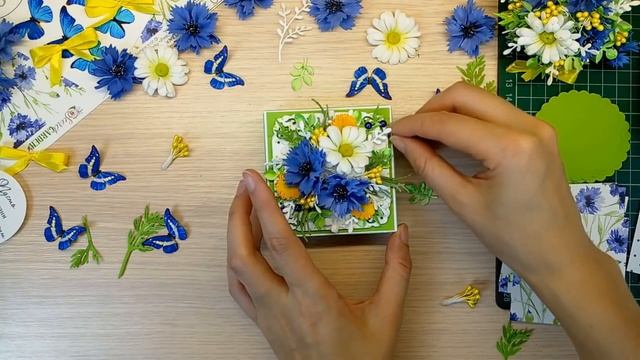 Открытка-Коробочка с цветами/ Скрапбукинг/ Explosion Box card with flowers / с 8 Марта