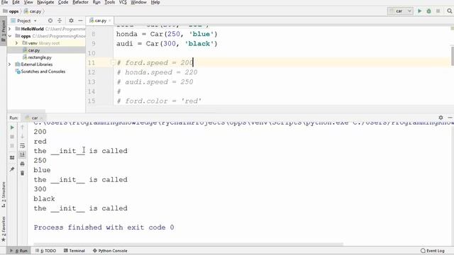 Python Tutorial for Beginners 25 - Python __init__ and self in class