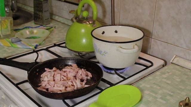 Паста Карбонара. (Спагетти с беконом по Нижегородский)