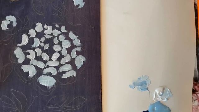 Рисунок на дереве. Как рисовать цветы акрилом.