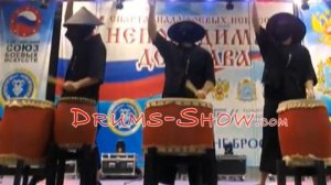 🥁 Шоу китайских барабанов / Трио барабанщиков в черных костюмах - Барабанное шоу "Drums-Show"