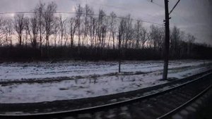 Малоснежная зима около Грязей | Мичуринск - Дрязги из окна поезда