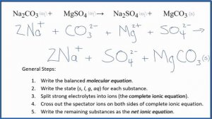 How to Write the Net Ionic Equation for Na2CO3 + MgSO4 = Na2SO4 + MgCO3